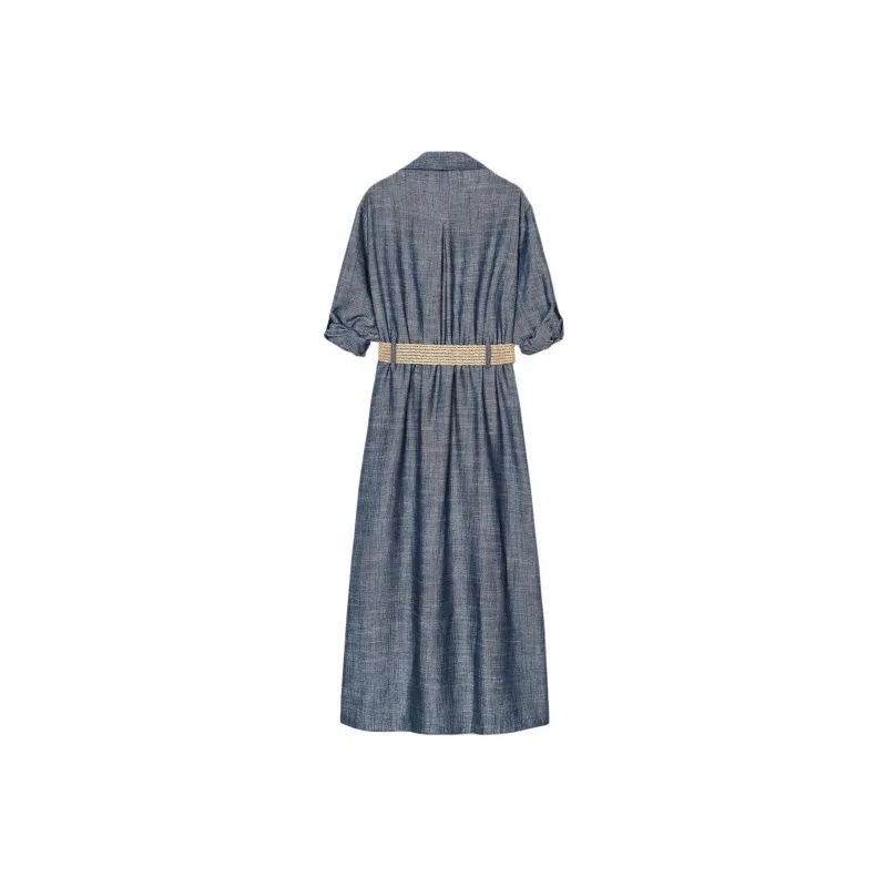 ZARA Long Sleeved Dress Women's Indigo-1