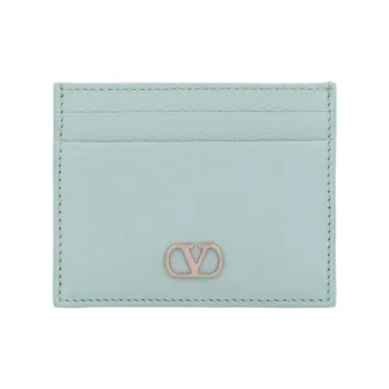Valentino Leather Card Holder Women's Light Green