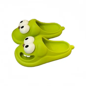 Yunpo Cartoon Big Eyed Dog Slippers For Women's, Summer Home Indoor Cartoon Closed Toe Clogs With Platform