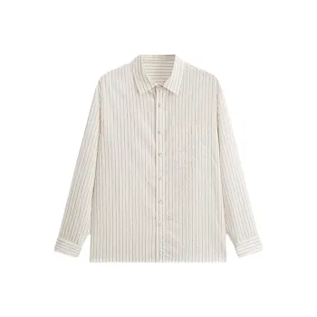 MODE COMMUTER Shirt Men's Beige Black Stripes