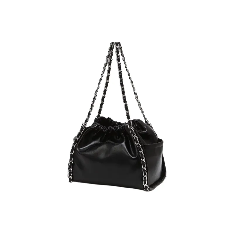 HAZZYS Split Cow Leather Hobo Bag, Crossbody Bag, Shoulder Bag Trumpets Women's Black/Red/Ivory-2