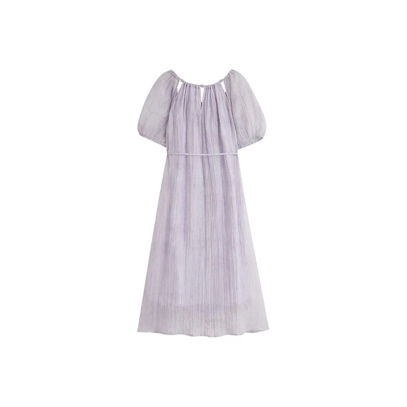 Inman Short Sleeved Dress Women's Smoke Purple-1