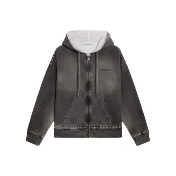 Golden Goose Stud Embellished Zip Up Hoodie