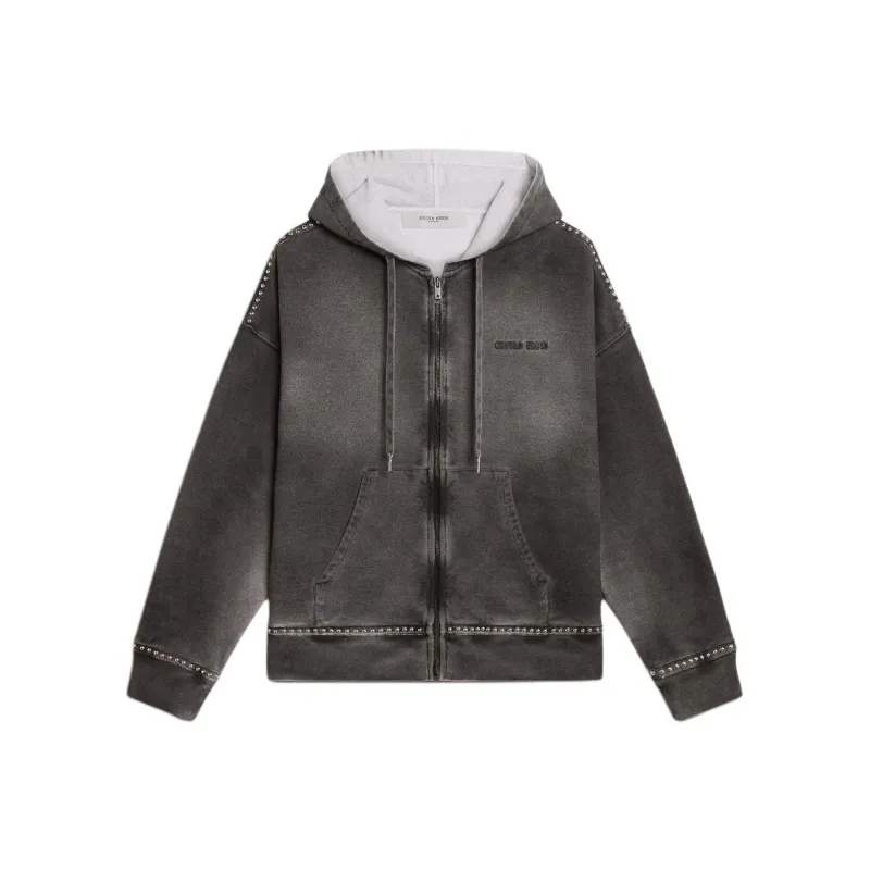 Golden Goose Stud Embellished Zip Up Hoodie-0