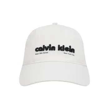 CALVIN KLEIN Cotton Baseball Caps Unisex Moon White