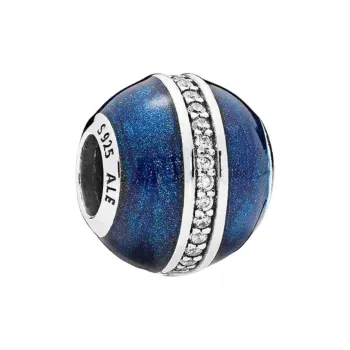 Pandora 925 Sterling Silver With Synthetic Cubic Zirconia And Enamel Accessories Women's Blue