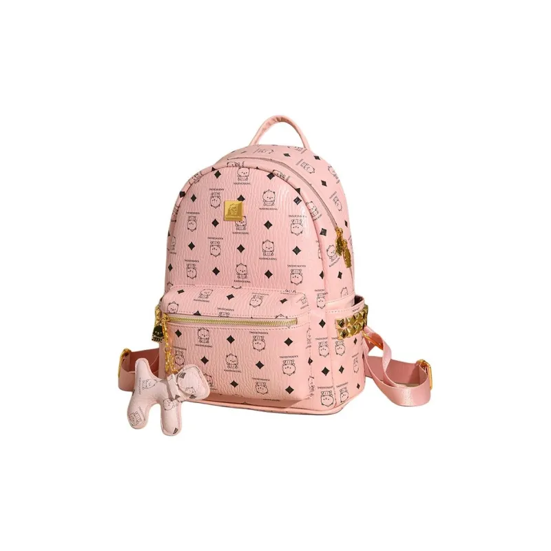 Gerlanx PU Backpack Medium Size Women's Brown/Pink/White/Black-7