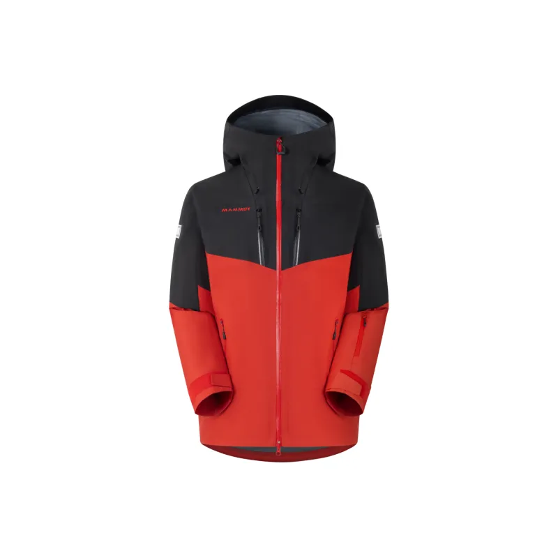 MAMMUT Waterproof, Windproof, And Breathable Windbreaker Jacket Men's Lava Red & Black-0