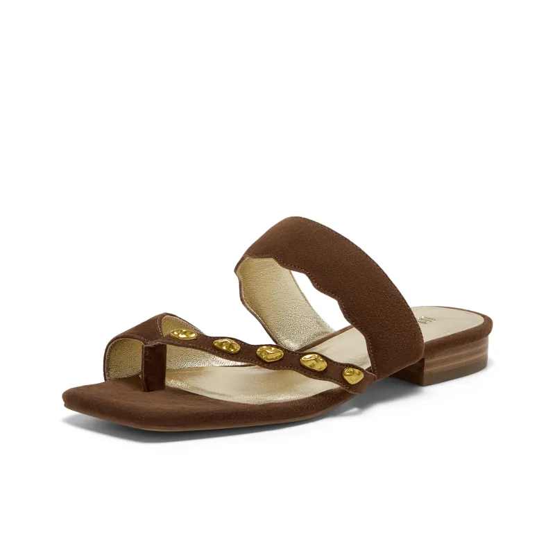 Joypeace Rubber Sole Flip Flops Women's Coffee-1