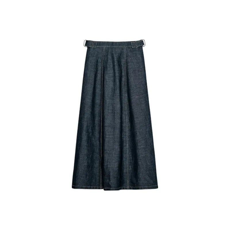 ZARA Denim Long Skirt Women's Deep Indigo-1