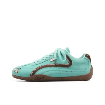 Cat&Sofa Anti Slip Wear Resistant Low Top Skateboard Shoes Unisex Mint Chocolate