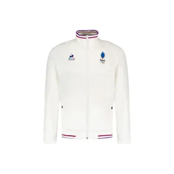 Le Coq Sportif Paris Olympic Games Series SS24 Veste De Podium Équipe De France Homme Jackets Coats Men's White