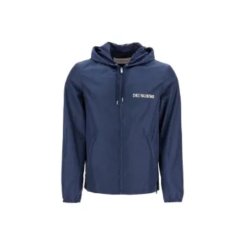 Valentino Garavani Zip Up Drawstring Hooded Windbreaker