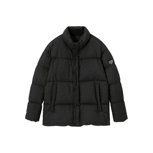 Anzheng 플레인 블랙 남성 다운 재킷