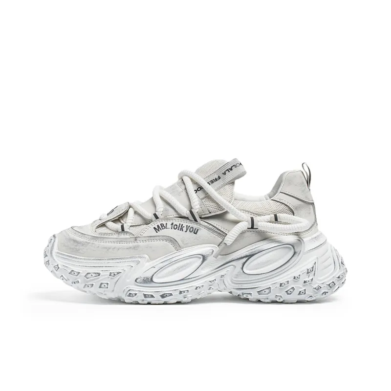 JANECO Slip Resistant, Abrasion Resistant, Breathable Low Top Chunky Sneakers Men's-6