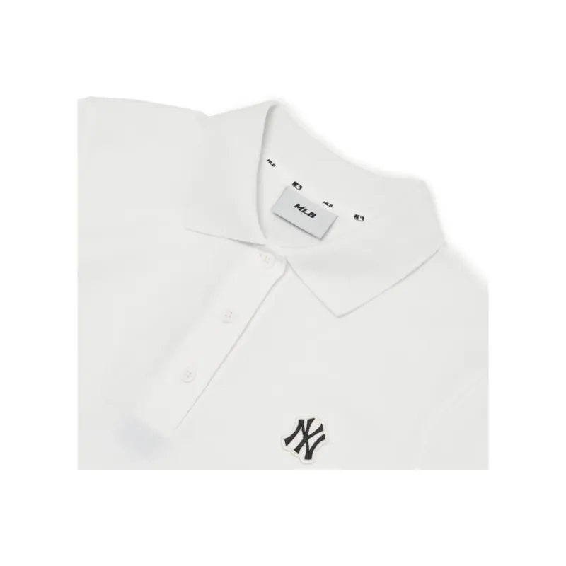 MLB Base Logo Polo Shirt Women's White-3