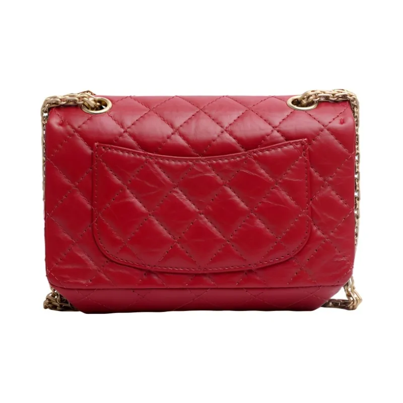 CHANEL Calfskin Chain Shoulder Bag Crossbody Bag Mini Women's Red-1