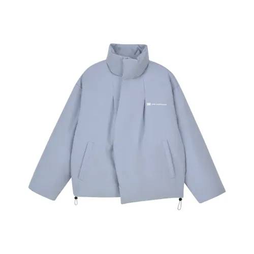 high-neck vinyl jacket Blue