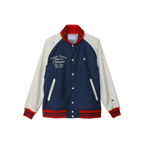 Champion SS24 Baseball Jacket Men's Marine Blue