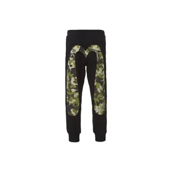 EVISU Straight Casual Pants Men's Black
