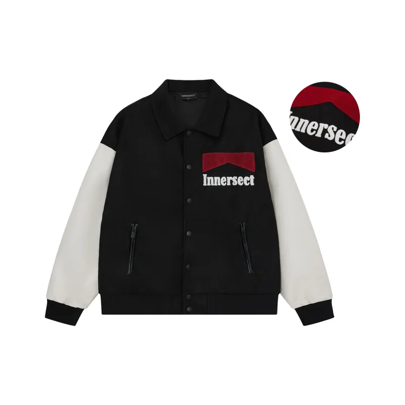 INNERSECT 24FW Fall And Winter Baseball Jacket Unisex Black-0