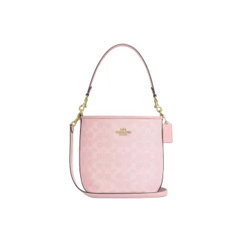 COACH City Bucket Coated Canvas Bucket Bag, Shoulder Bag Small Size Women's Pink