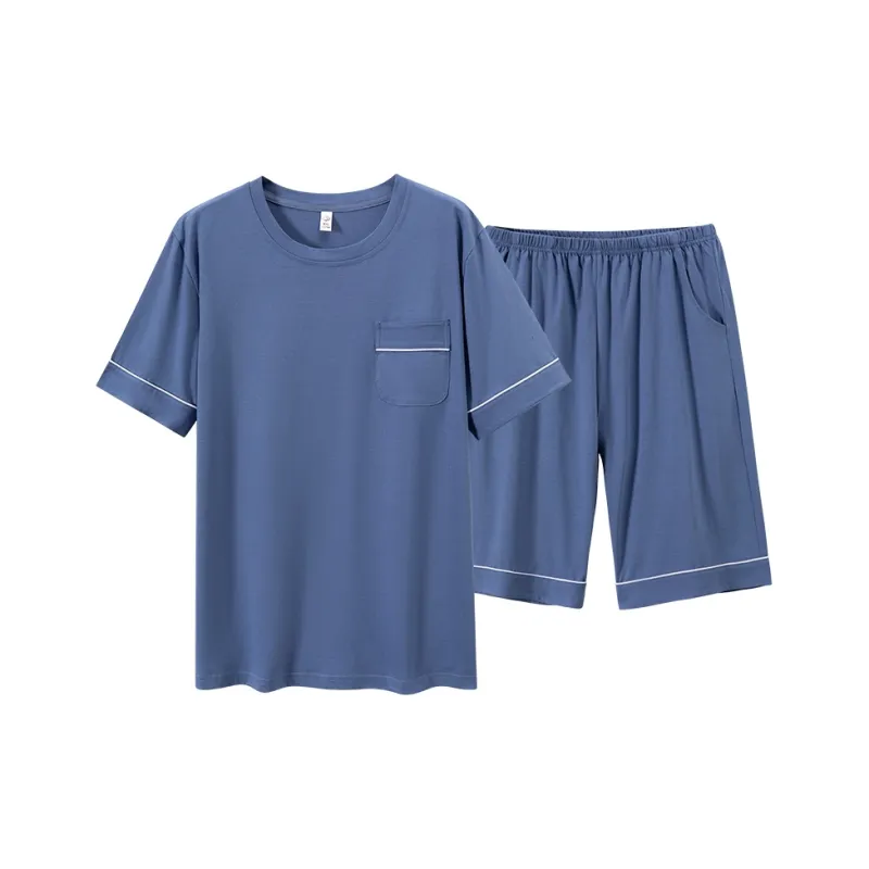 Cotton Gene Pajama Set Men's Cerulean-0