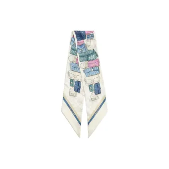 COACH Mulberry Silk Scarves Unisex White