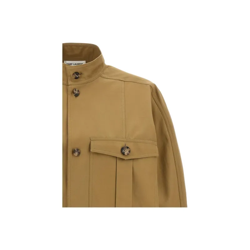 SAINT LAURENT Saharienne Buttoned Long Sleeved Shirt-2