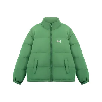 Teach Peace Basic Letter Print Thickened Stand Collar 90 Fill Power White Duck Down Coat Down Jacket Unisex