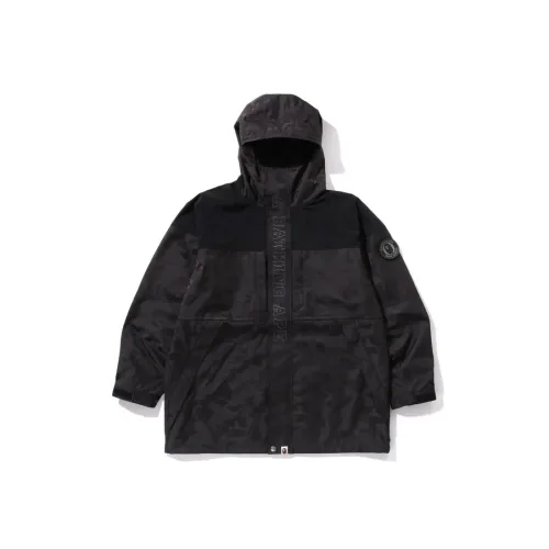 A BATHING APE Solid Camo Jacquard Long Coat