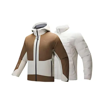 Anta Outdoor Collection Warm Windbreaker Jacket Men's Cyan Dove Gray/Mulberry Taupe