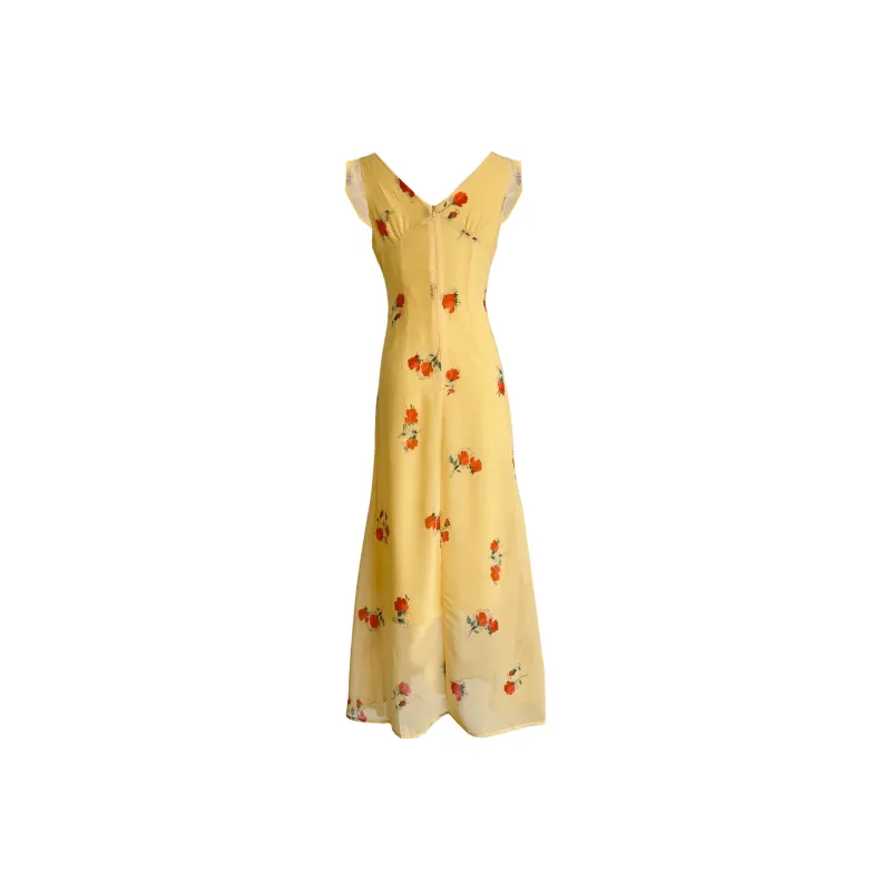 PLANE DRIFT Slip Dress Women's Yellow-1