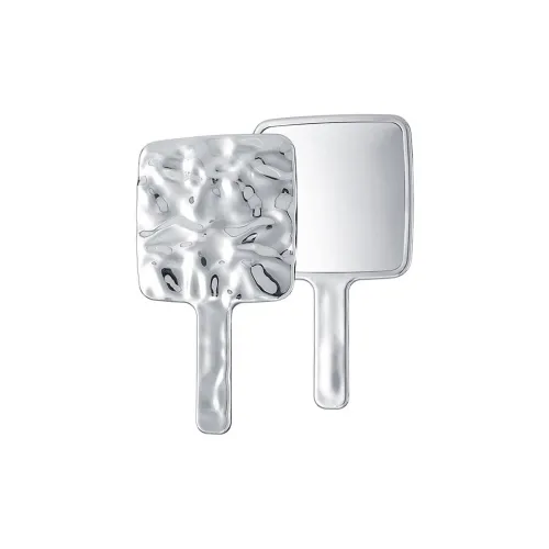 Suiyiie Premium Handheld Metal Water Ripple Makeup Mirror, Handheld Portable, Compact Mirror HD Mini, Large Size Mirror