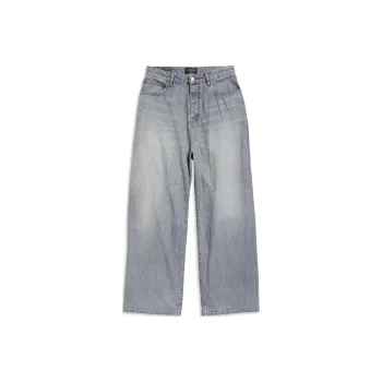 Balenciaga Jeans Loose Fit Style Men's Gray