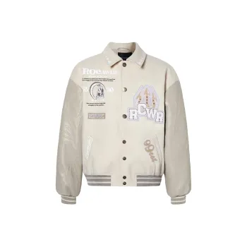 ROCAWEAR Baseball Jacket Unisex Ecru