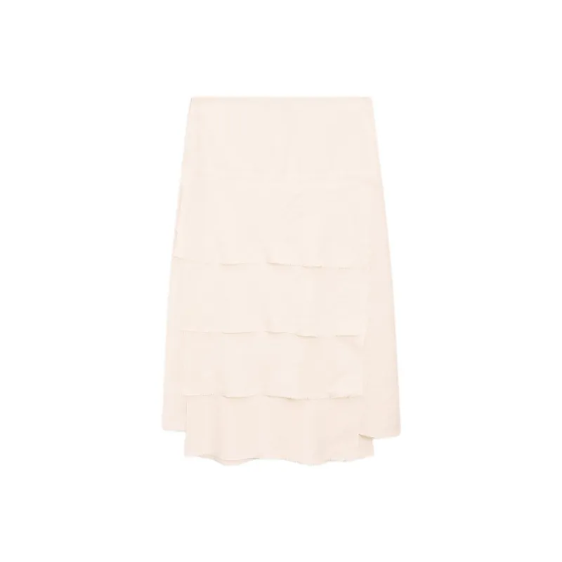 Massimo Dutti Casual Long Skirt Women's White-1