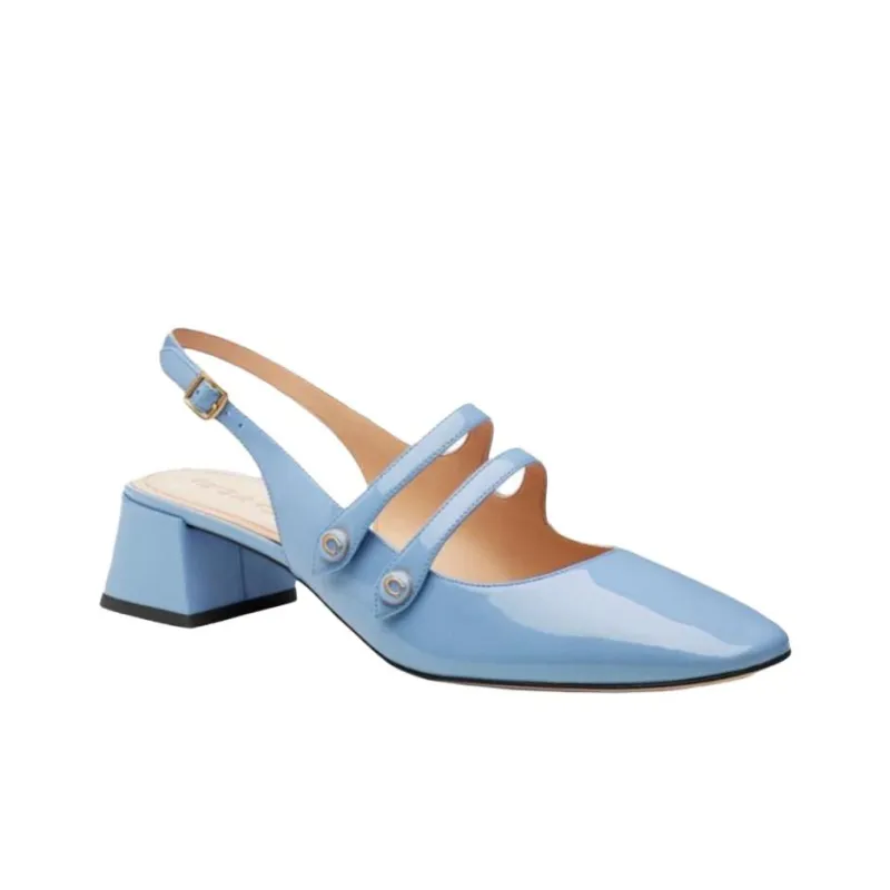 COACH Winley Chunky Heel High Heels 3.5cm Women's Blue-2