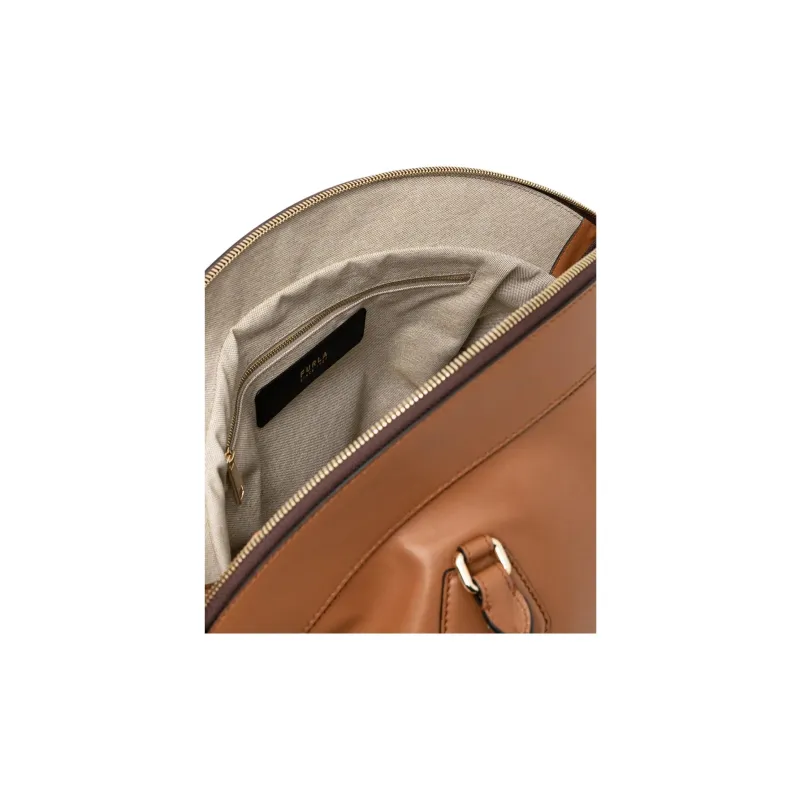 Furla Leather Handbag Tubas Women's Brown-4