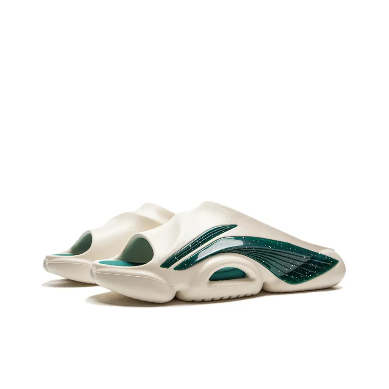 LiNing BadFive SLIDE OG Slip Resistant Abrasion Resistant Slide Slippers Men's Beige Green-2