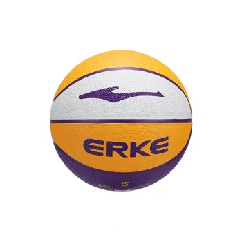 Erke Rubber Basketball Purple Yellow White Size 5 Ball Training Competition Unisex