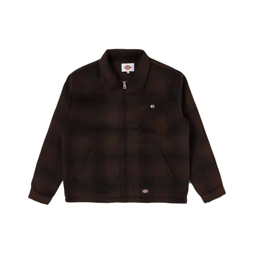 Dickies Jackets Coats Men
s Coffee Black Plaid Style