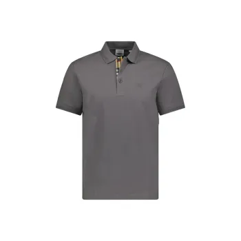 Burberry Logo Embroidered Men's Polo Shirt Dark Grey