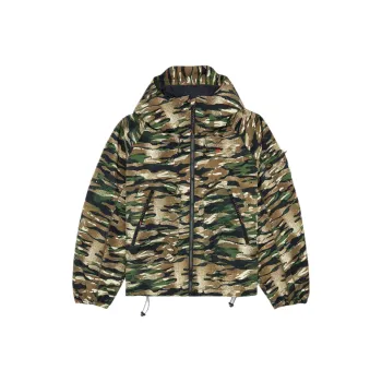 DIESEL Camouflage print Hooded Windbreaker