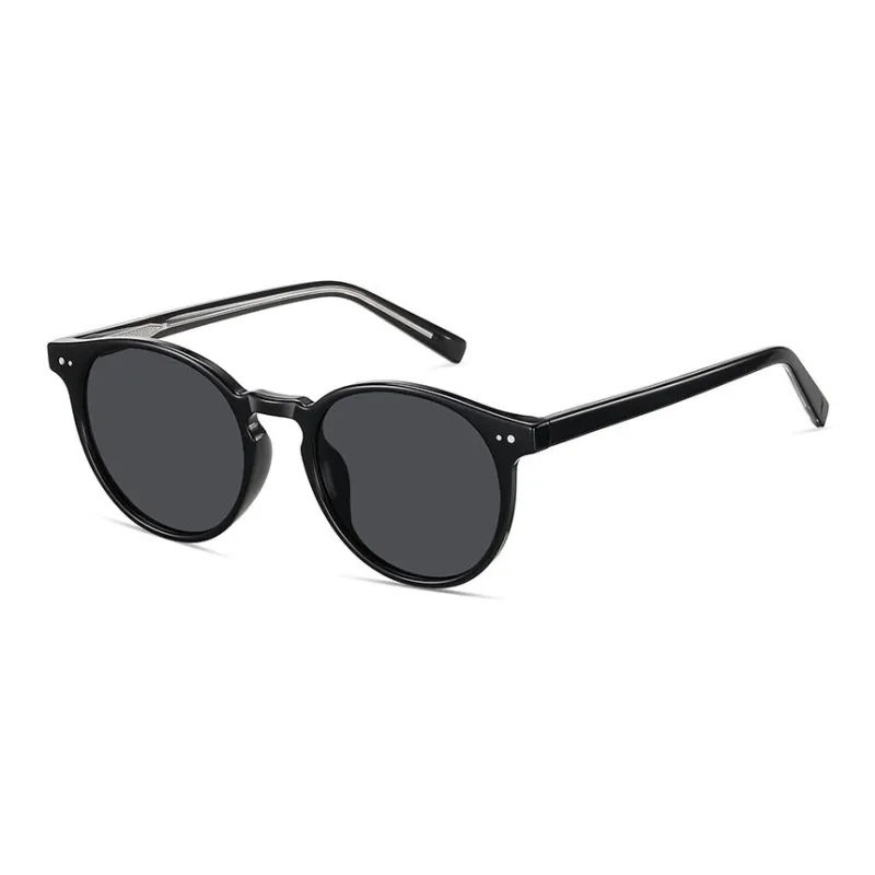 Yamaichi Maru Plate Frame TR90 Round Sunglasses Unisex-0