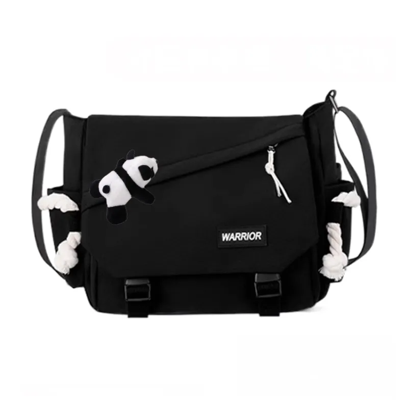 Warrior Nylon Shoulder Bag Unisex Black-0