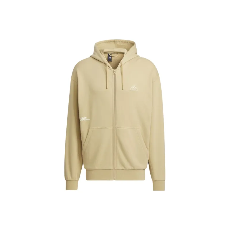 Adidas Heavy French Terry Jacket Jackets Coats Men's Light Khaki-0