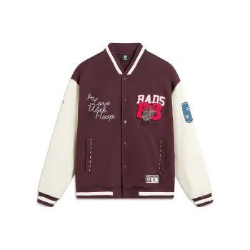 LiNing Basketball Collection Baseball Jacket Men's Deep Matte Red