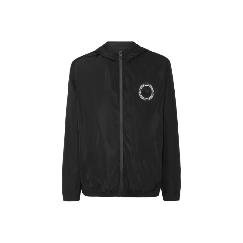 PLEIN SPORT Carbon Tiger Hooded Windbreaker-0