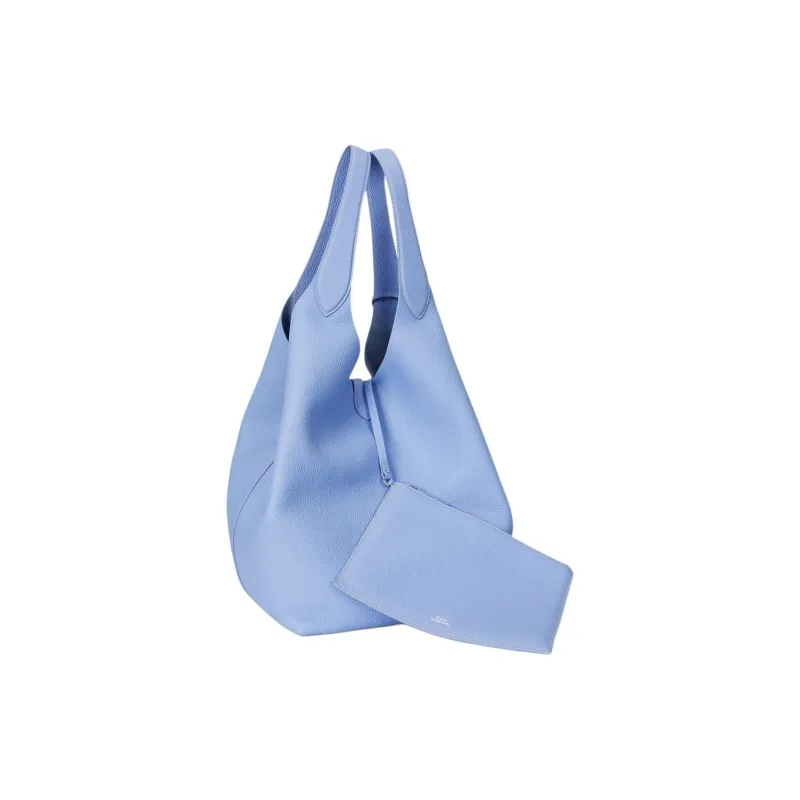 Ralph Lauren Polo Play Cow Leather Tote Bag, Shopping Bag, Handbag Tubas Women's Blue Purple-1